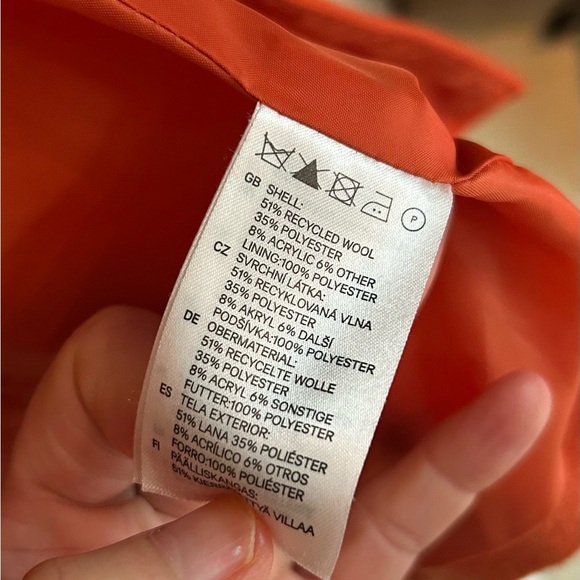 EUC H&M Pumpkin Spice Wool Coat - Picture 5 of 8